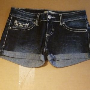 Denim Shorts with Embellished Booty